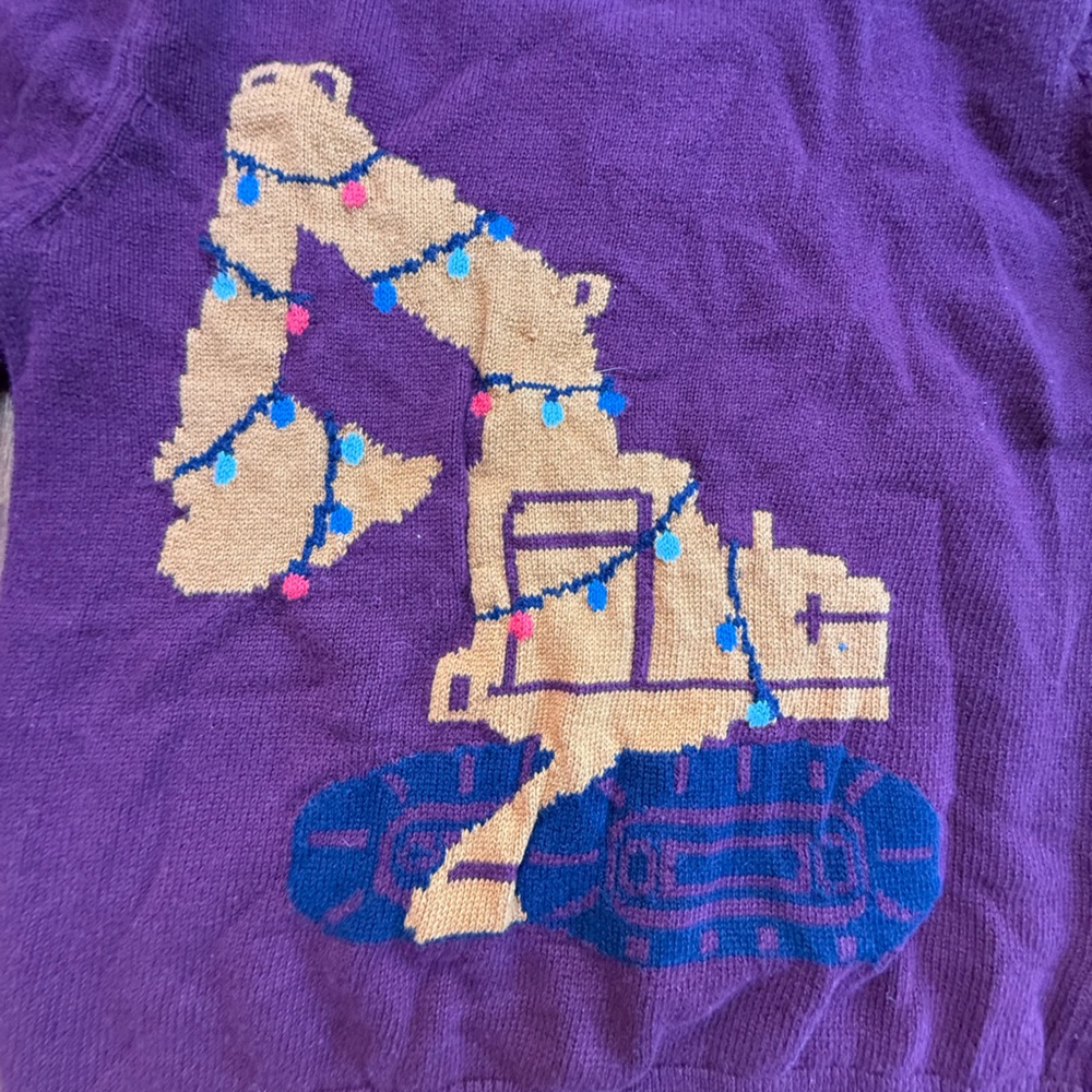Gap Christmas Excavator Sweater Sz 5 - Picture 3 of 6